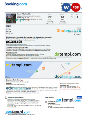 Contract Invoice template in word and pdf format