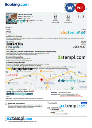 Myanmar Airbnb booking confirmation Word and PDF template