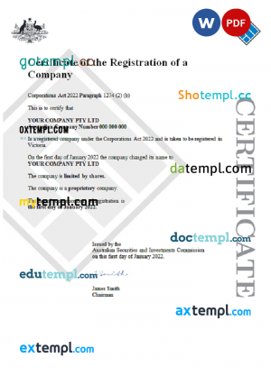 Germany Municipality Business Registration Word and PDF template