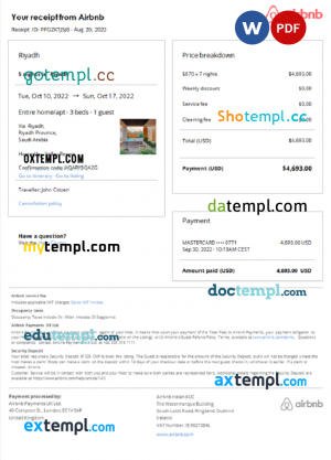 USA Cisco invoice template in Word and PDF format, fully editable