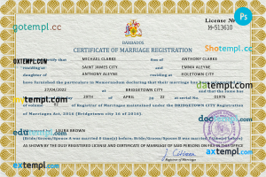 Salvador vital record birth certificate PSD template