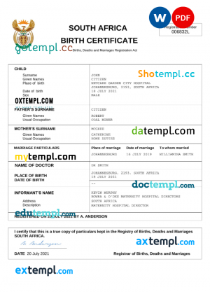 Burkina Faso Bank of Africa bank statement template in Word and PDF format