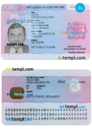 United Kingdom driving license editable PSD files, scan look and photo-realistic look, 2 in 1 (between January 2021 and December 2021)