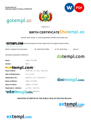 Colombia passport editable PSD files, scan and photo look templates, 2 in 1
