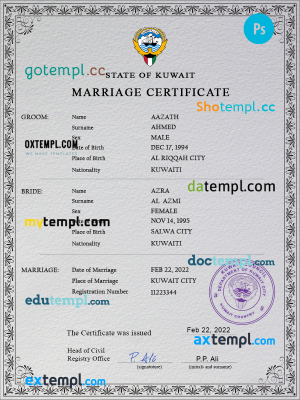 # romance universal marriage certificate PSD template, fully editable