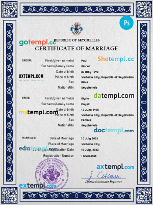 Ukraine birth certificate template in PSD format, fully editable
