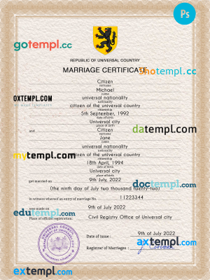 Australia Australian Capital Territory divorce certificate template in Word format