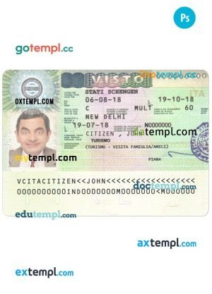 free Vietnam Mexico France travel stamp collection template of 11 PSD designs, with fonts