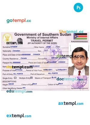 Iran electronic visa PSD template, fully editable