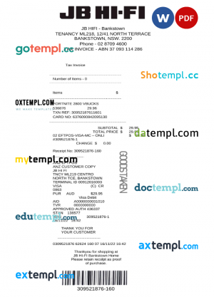 Ireland Shutterstock invoice template in Word and PDF format, fully editable