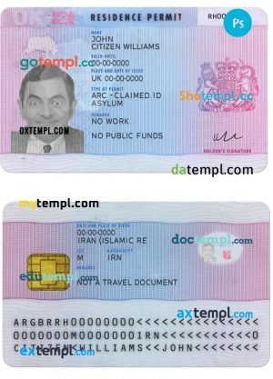 Lithuania (Litva) residence permit card template in PSD format, fully editable (2020- present)