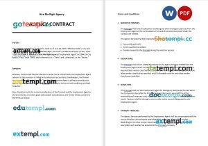 free agency contract template in Word and PDF format