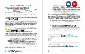 free alaska employment contract template, Word and PDF format