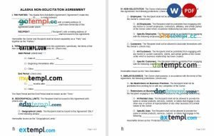 free alaska non-solicitation agreement template, Word and PDF format