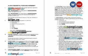 free alaska residential real estate purchase agreement template, Word and PDF format
