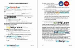 free architect consultant agreement template, Word and PDF format