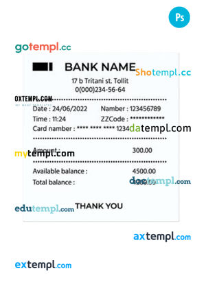 EYE OF THAI-GER payment receipt PSD template