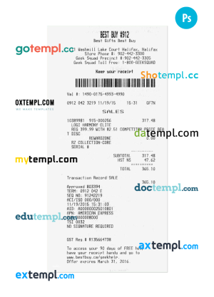 WALMART payment check template PSD template