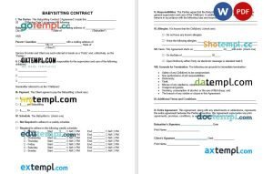 free rental contract template, Word and PDF format