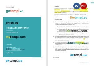 free basic freelance contract template, Word and PDF format