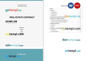 free blank university contract template in Word and PDF format