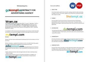 free sales contract template, Word and PDF format version 2