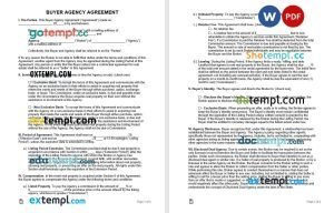 free buyer agency agreement template, Word and PDF format