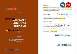 free car wash contract proposal template, Word and PDF format