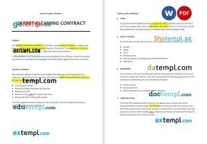 free carpet cleaning contract template, Word and PDF format