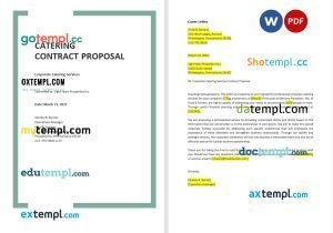 free catering contract proposal template, Word and PDF format