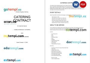 free catering contract template Word and PDF format