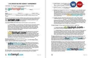 free colorado buyer agency agreement template in Word and PDF format