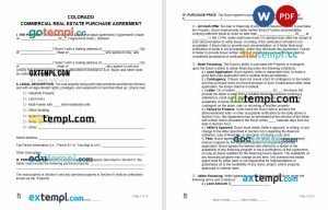 free colorado commercial real estate purchase agreement template in Word and PDF format