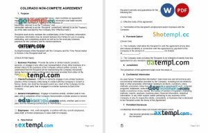 free colorado non-compete agreement template, Word and PDF format