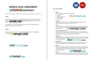 free commercial contract cleaning janitorial services template in Word and PDF format