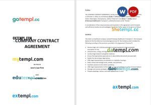 free company contract agreement template in Word and PDF format