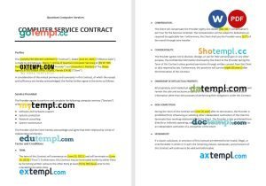 free cleaning services contract agreement template in Word and PDF format