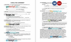free consulting agreement template, Word and PDF format