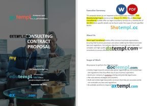 free consulting contract proposal template, Word and PDF format