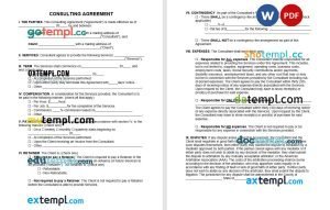 free advertising contract template, Word and PDF format