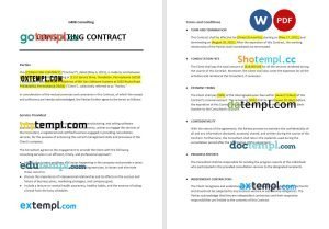 free consulting contract template, Word and PDF format