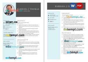 free contract consultant resume template, Word and PDF format