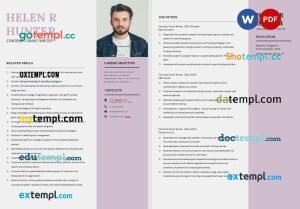 free contract grant writer resume template, Word and PDF format