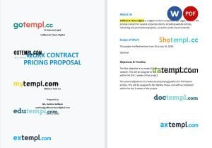 free contract pricing proposal template, Word and PDF format