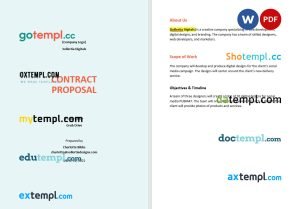 free contract proposal template, Word and PDF format