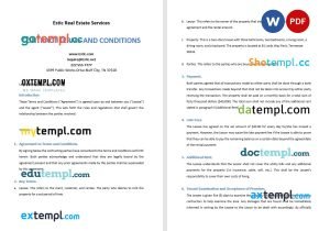 free contract terms and conditions template, Word and PDF format