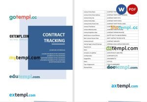 free contract tracking template, Word and PDF format