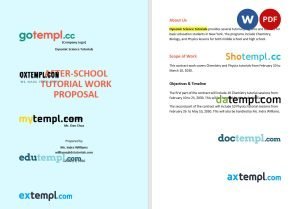 free contract work proposal template, Word and PDF format