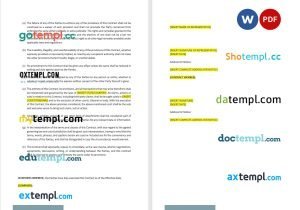free contract worker contract template, Word and PDF format, version 2