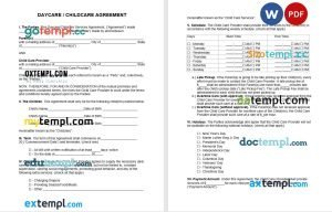 free one page independent contractor agreement template, Word and PDF format